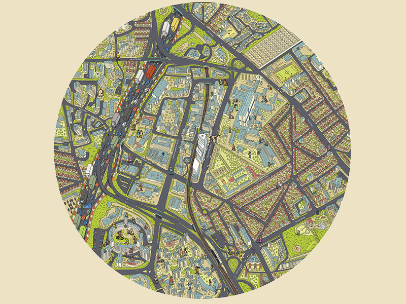 Cartography of the Créteil’s future tube station (Paris south)